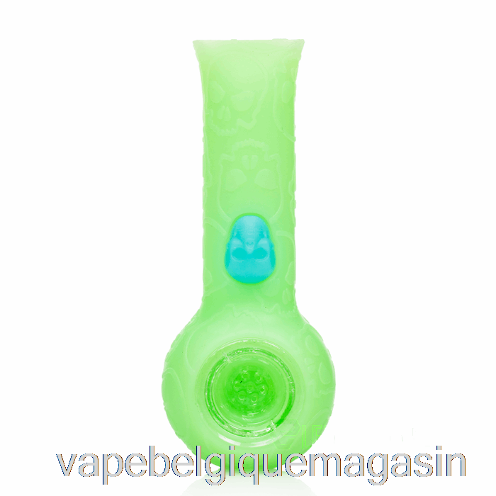 Vape Juice Stratus Silicone Crâne Main Pipe Lueur Verte (vert Uv)